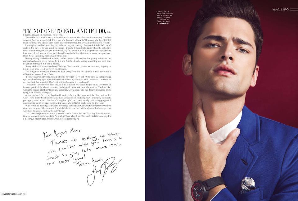 Sean O'Pry @ August Man Malaysia January 2013