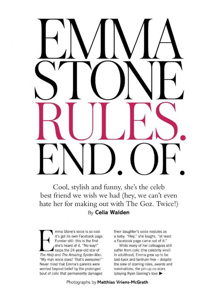 Emma Stone @ Glamour UK February 2013
