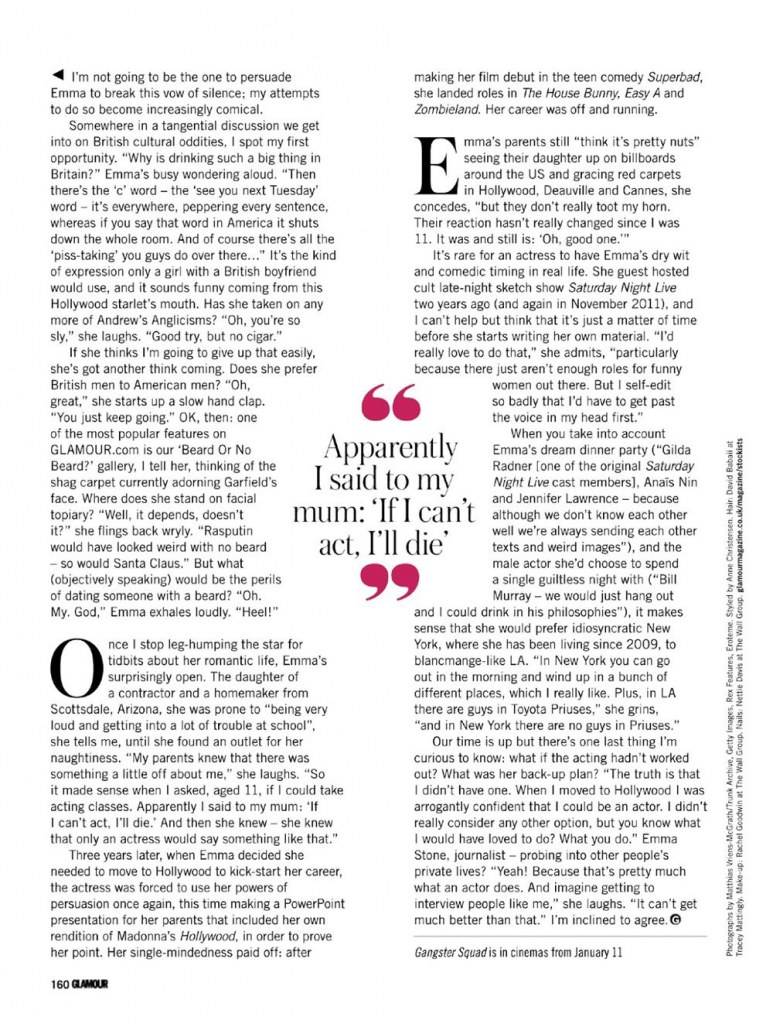 Emma Stone @ Glamour UK February 2013