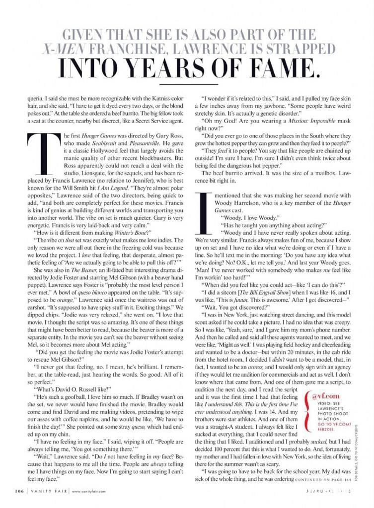 Jennifer Lawrence @ Vanity Fair February 2013