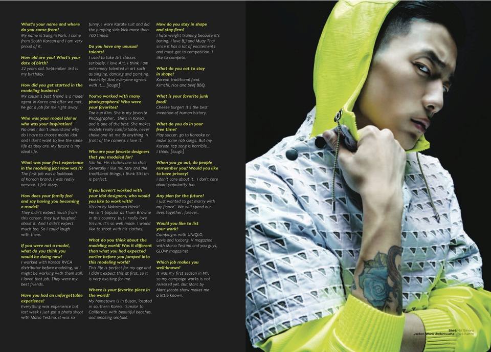 Sung Jin Park @ GLOW Magazine January 2013