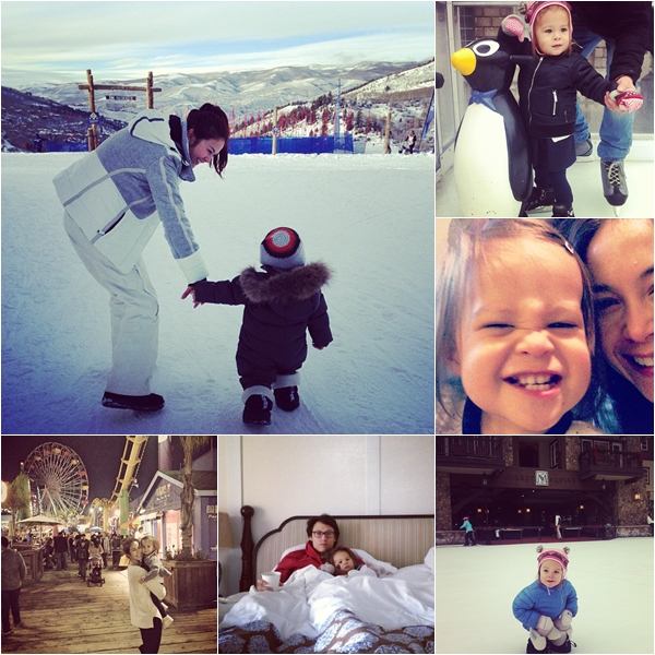 พอลล่า จูงมือ น้องไลลา เล่นสกีที่อเมริกา