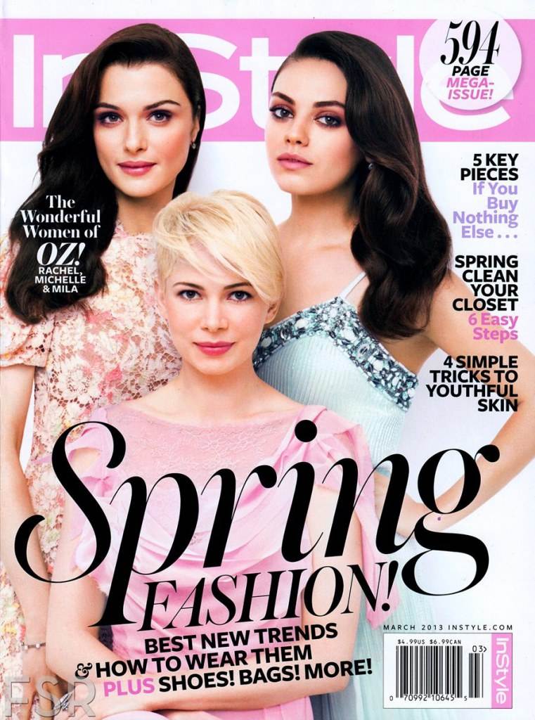 Mila Kunis, Michelle Williams, Rachel Weisz @ InStyle USA March 2013