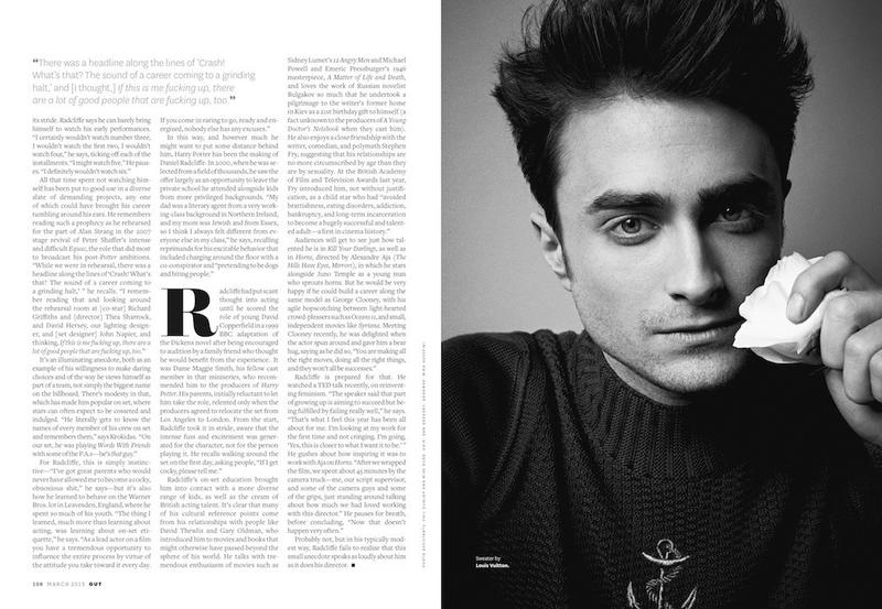 Daniel Radcliffe @ OUT Magazine March 2013