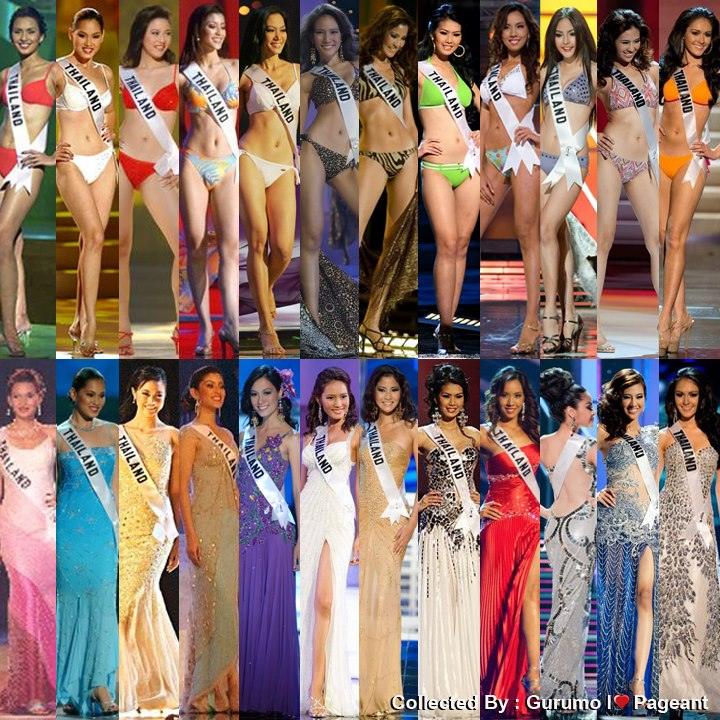 Miss Thailand Swimsuit and Evening Gown Presentation : Miss Universe 2001 - 2012