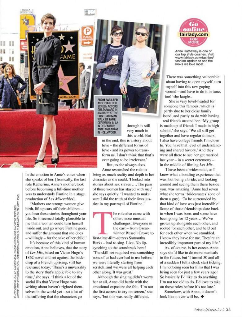 Anne Hathaway @ Fairlady March 2013
