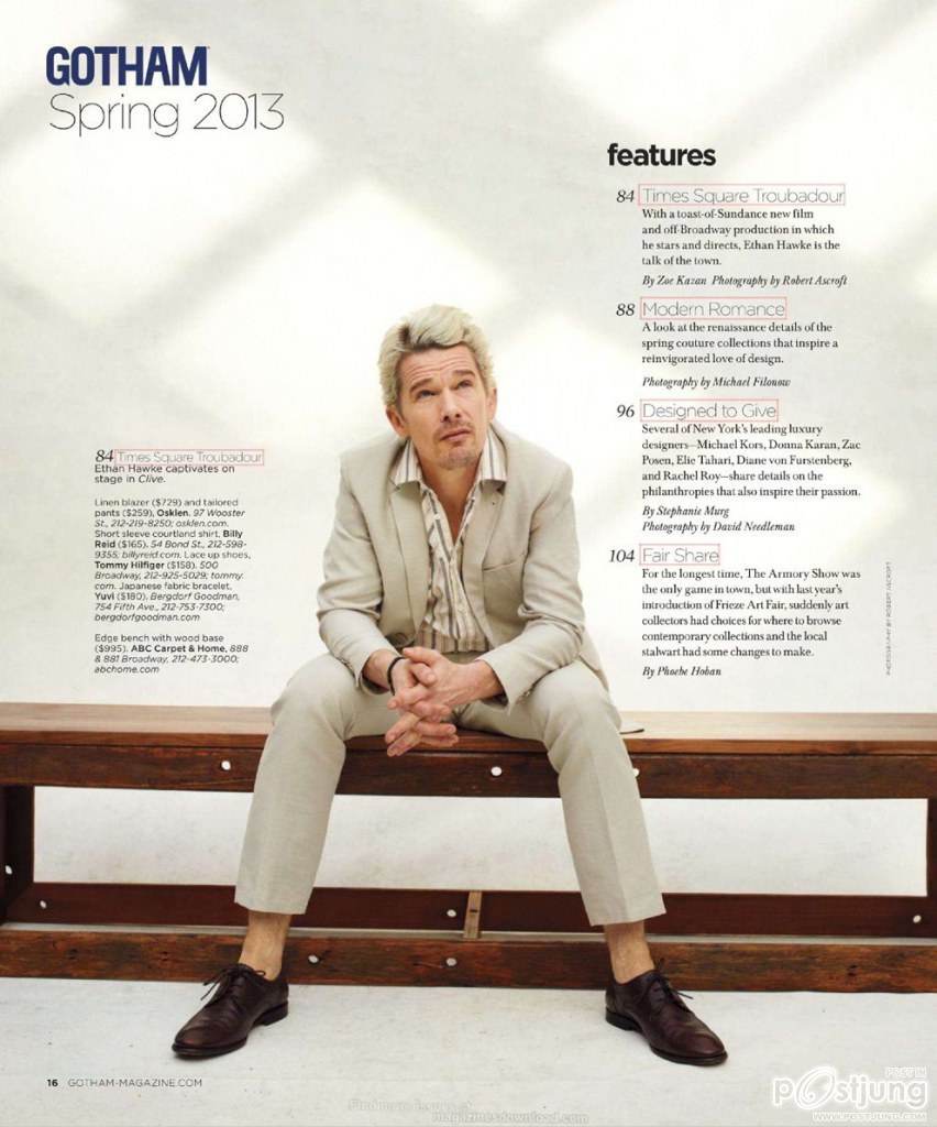 Ethan Hawke @ Gotham Magazine Spring 2013