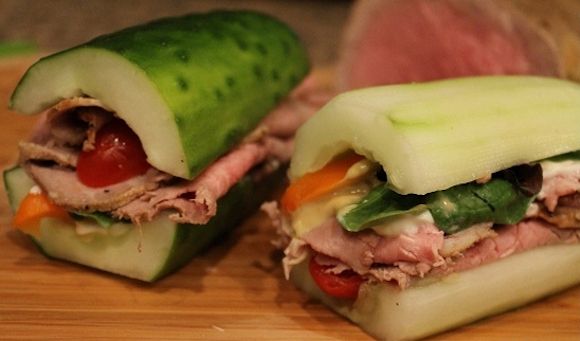 Deli-Style Roast Beef Cucumber Sandwich
