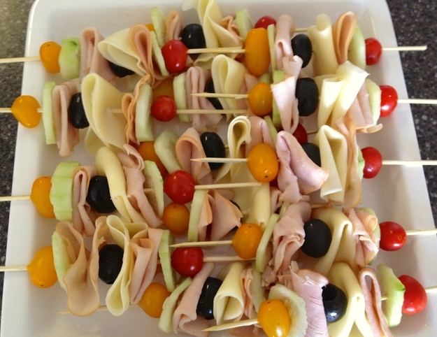 Ham, Cucumber and Cherry Tomato Skewers