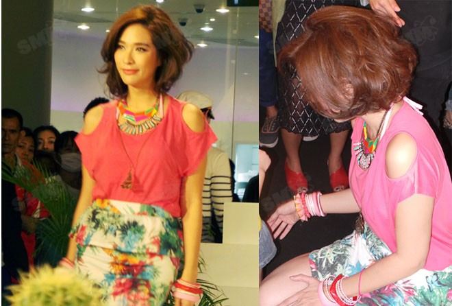 ชมภาพ “พลอย เฌอมาลย์”เป็นลม(อีกแล้ว) ชิ่งสื่อหนีกลับรอบสอง