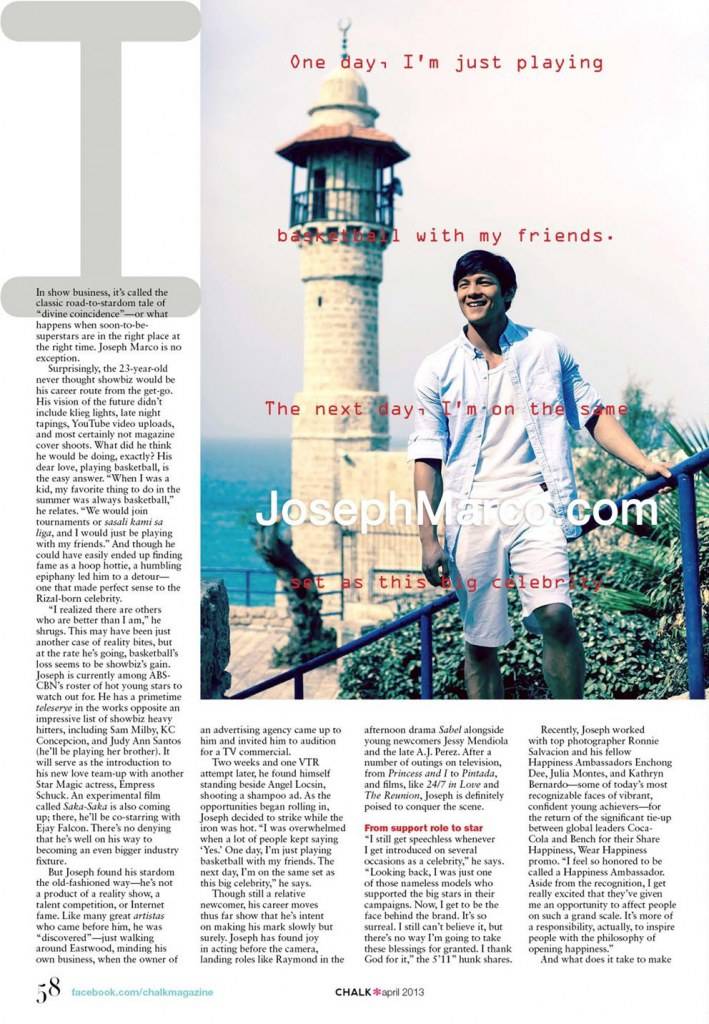 Joseph Marco & More...@ Chalk Magazine April 2013