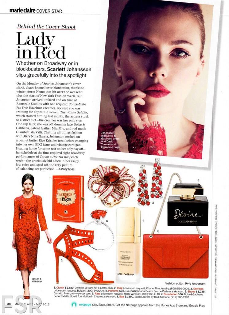 Scarlett Johansson @ Marie Claire US May 2013