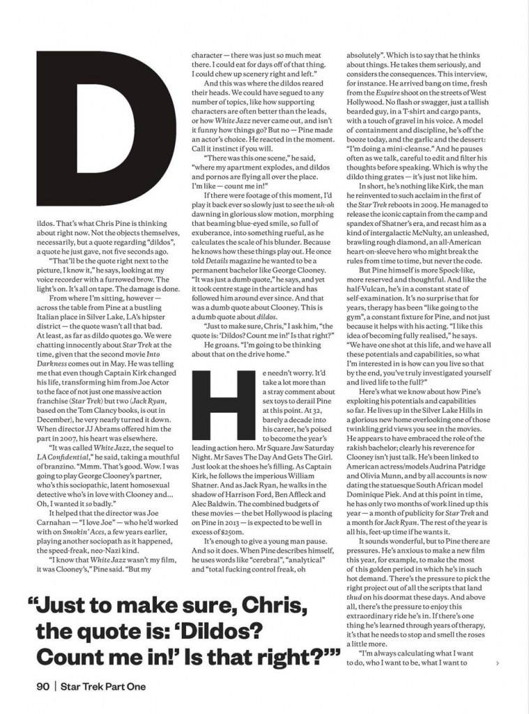 Chris Pine @ Esquire UK May 2013