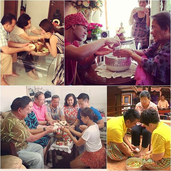 ภาพประทับใจ เหล่าดารารดน้ำดำหัวผู้ใหญ่วันสงกรานต์