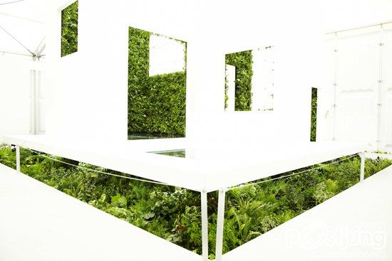HOUSE VISION 2013 | a bathroom surrounded by green walls and floors