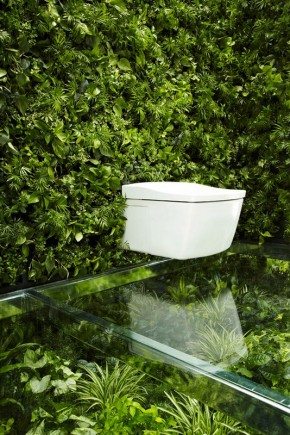 HOUSE VISION 2013 | a bathroom surrounded by green walls and floors