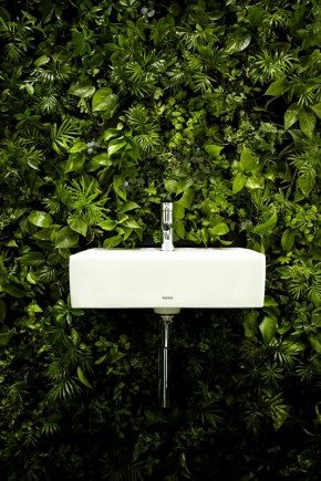 HOUSE VISION 2013 | a bathroom surrounded by green walls and floors