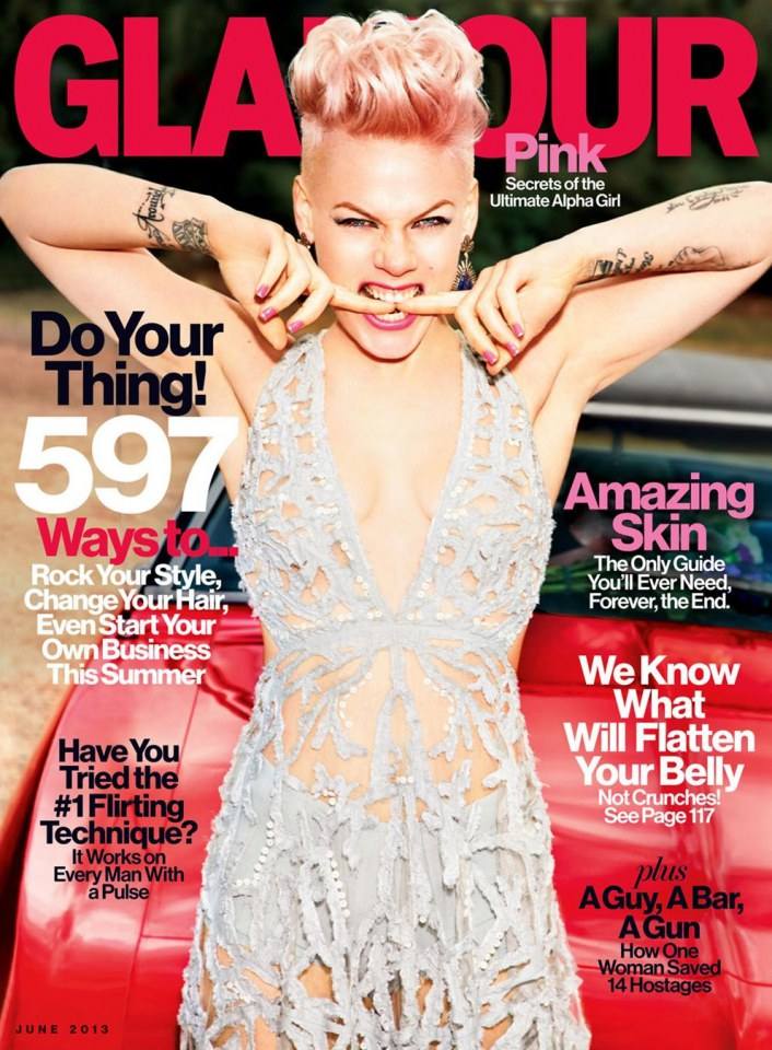 Pink @ Glamour US June 2013