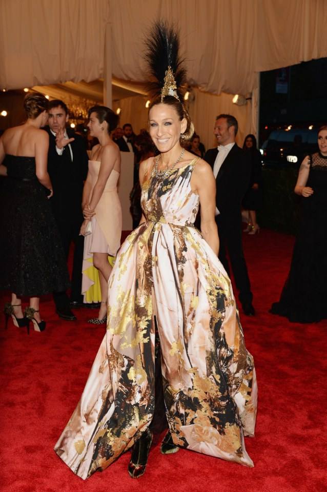 Sarah Jessica Parker In a headpiece by Phillip Treacy and dress by Giles Deacon