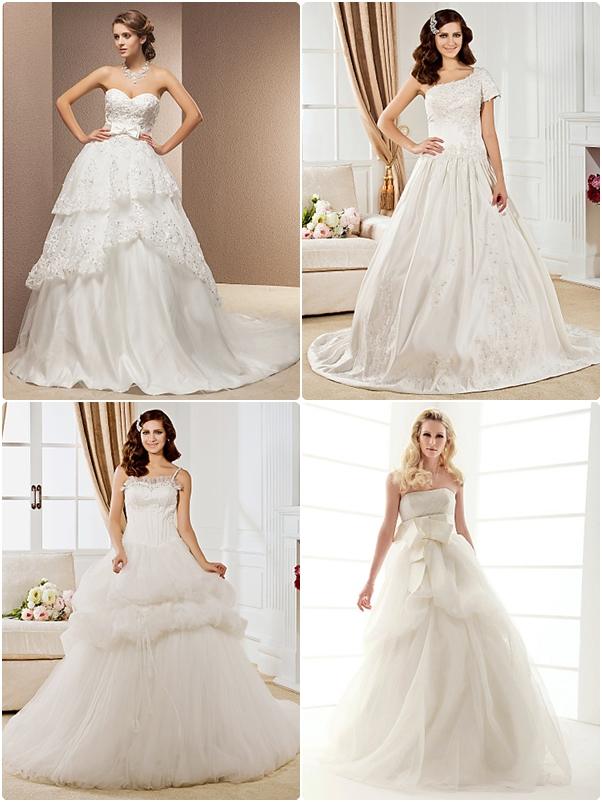 แฟชั่น ชุดแต่งงานทรงบอลกาวน์ ปกปิดสะโพกอวบอิ่ม