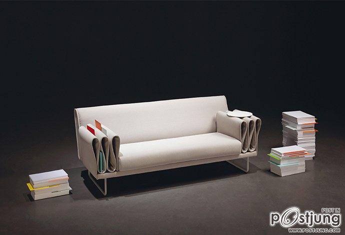 Tri-Folds Sofa by Camille Paillard &ndash; Practical for Slipping in Magazines and Books or Hiding Items