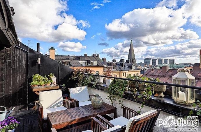 Bright Two Story Attic in Stockholm