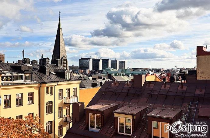 Bright Two Story Attic in Stockholm