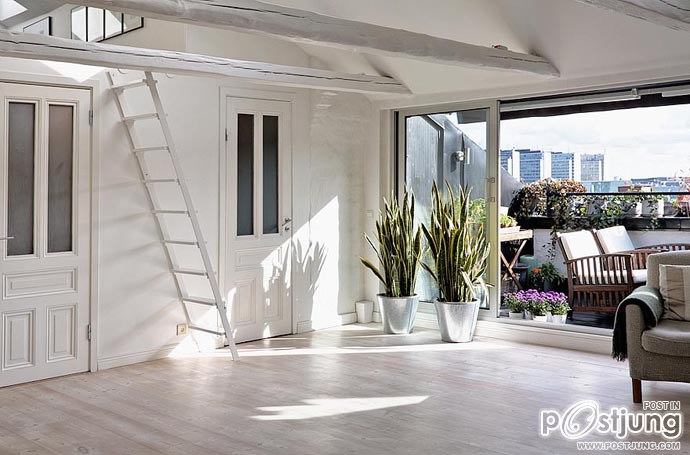Bright Two Story Attic in Stockholm
