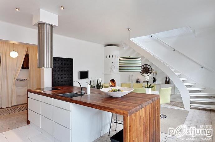 Bright Two Story Attic in Stockholm