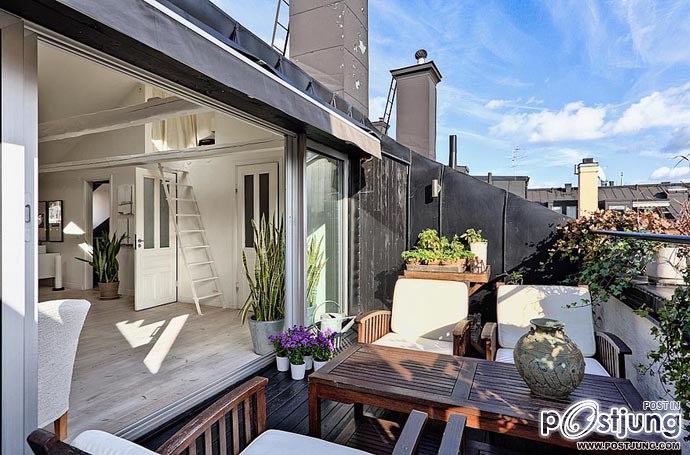 Bright Two Story Attic in Stockholm