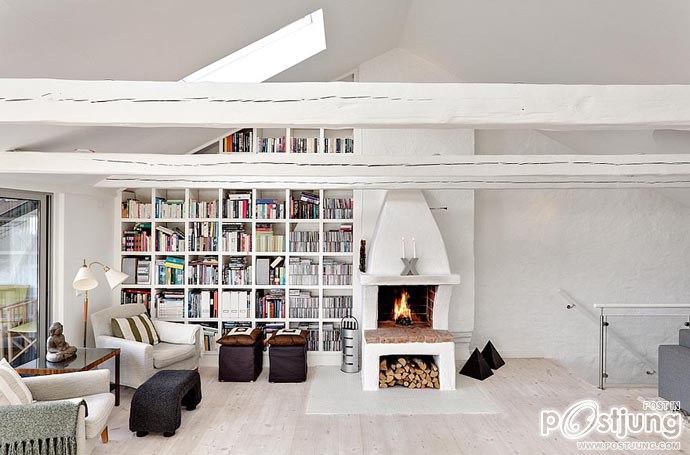 Bright Two Story Attic in Stockholm