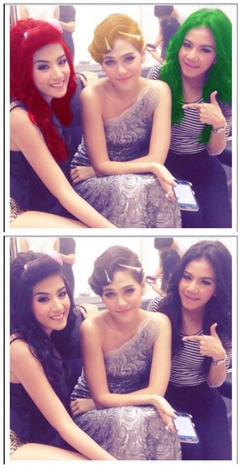 ลุคสีผมดาราสามสาวสวยแซ่บ