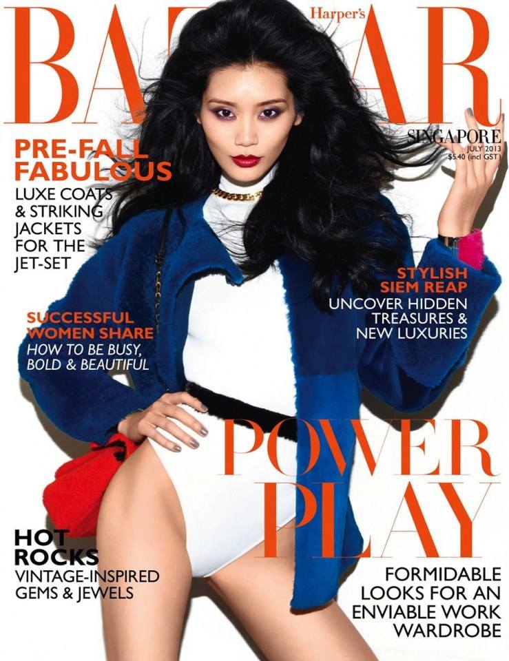 Ming Xi @ Harper's Bazaar Singapore July 2013