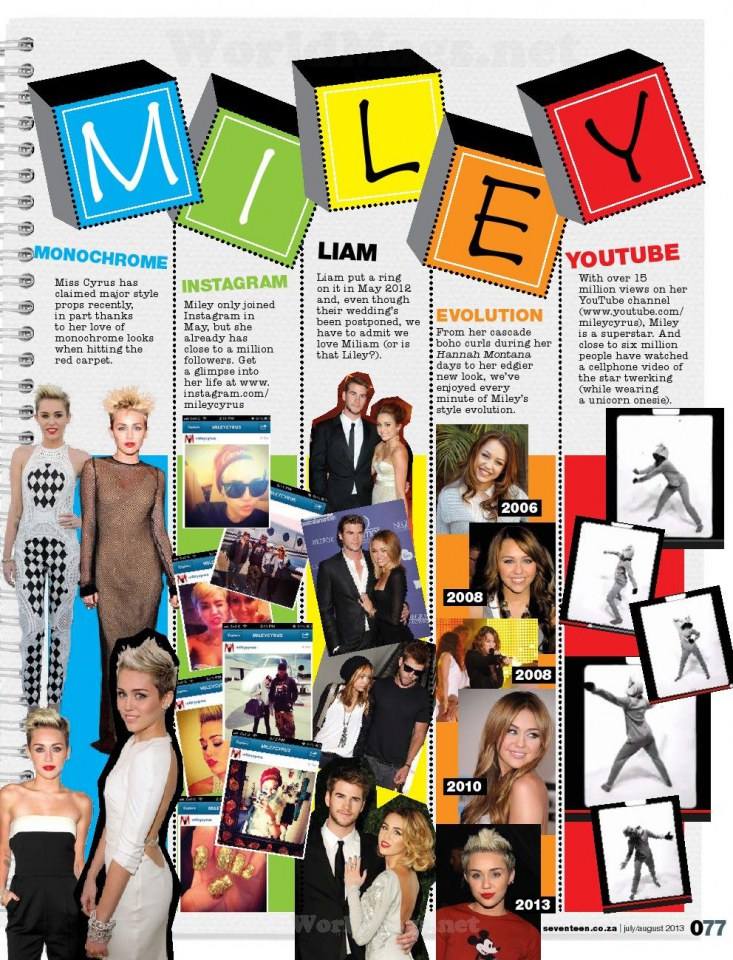 Miley Cyrus @ Seventeen South Africa July 2013