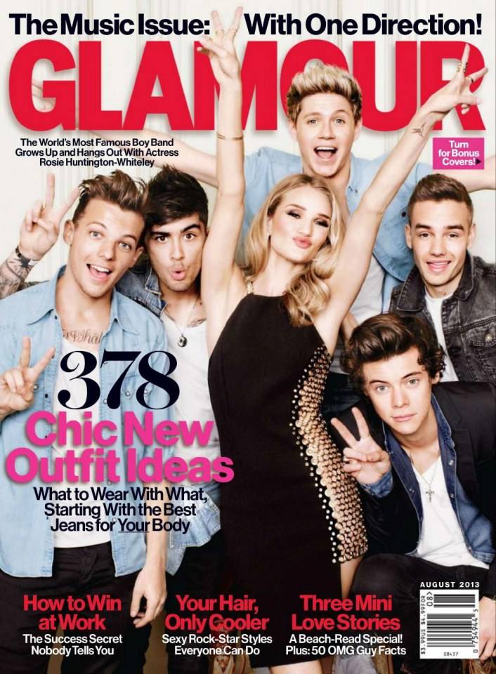 One Direction & Rosie Huntington-Whiteley @ Glamour USA August 2013