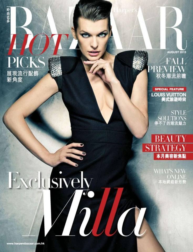 Milla Jovovich @ Harper's Bazaar HK August 2013