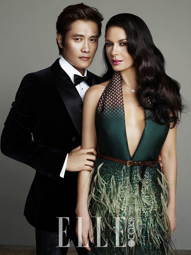 Lee Byung Hun & Catherine Zeta-Jones @ Elle Korea August 2013