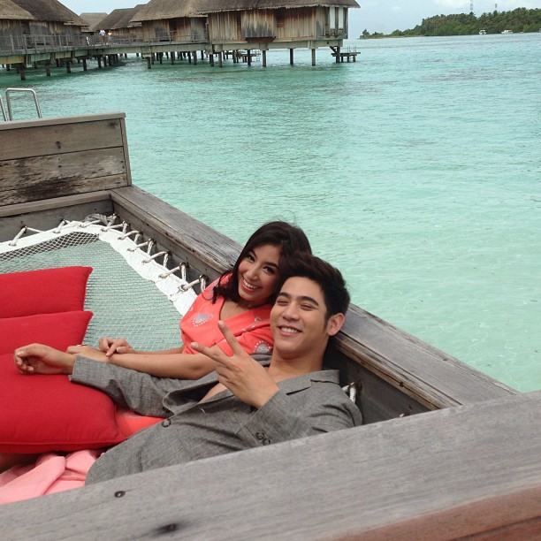 พอร์ช ศรัณย์ & มิ้นต์ ชาลิดา  ถ่ายแบบ ที่ @ maldives