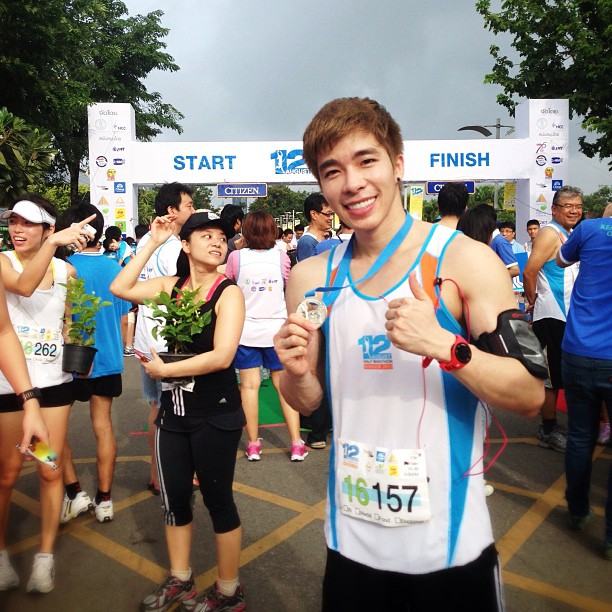 12th August Half Marathon Bangkok 2013 ~ 10km in 57 minutes!  IG @natsakdatorn