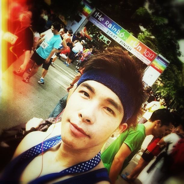 #‎TheRainbowRun2013‬ for Acceptance, Respect, and Equality. 10 km in 56 minutes    IG@natsakdatorn
