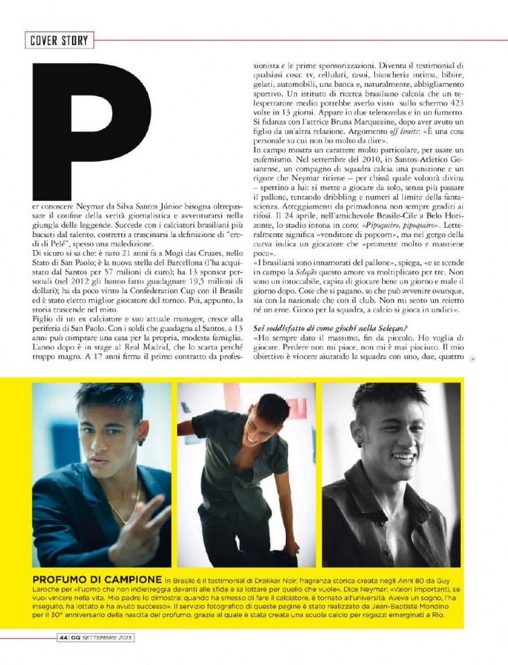 Neymar @ GQ Italia September 2013