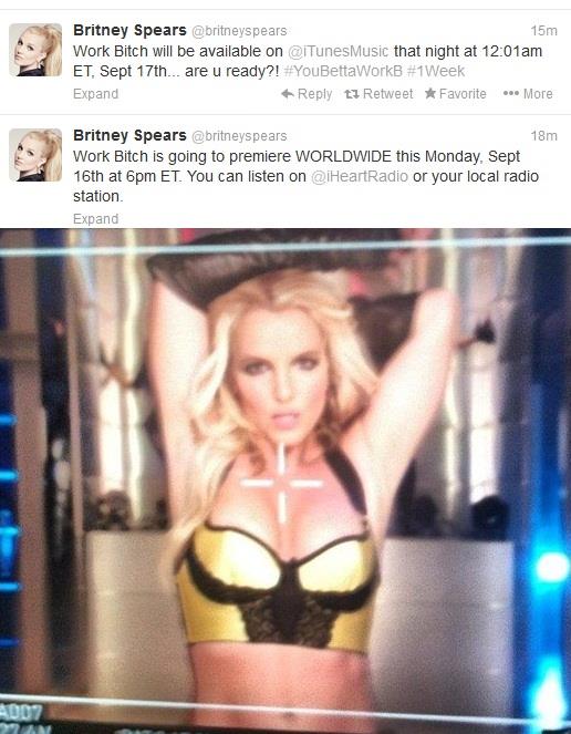 Britney กำหนดการพรีเมียร์ ซิงเกิ้ล ‪#‎WorkBitch‬
