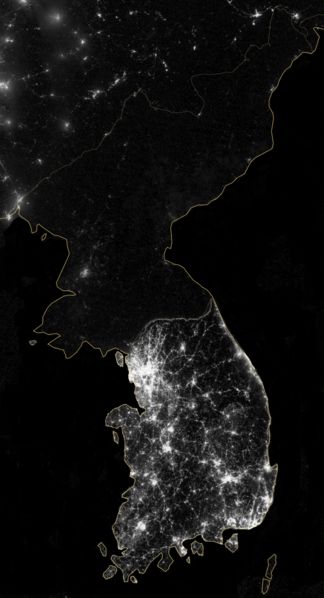 การใช้ไฟฟ้าของเกาหลีเหนือ และเกาหลีใต้