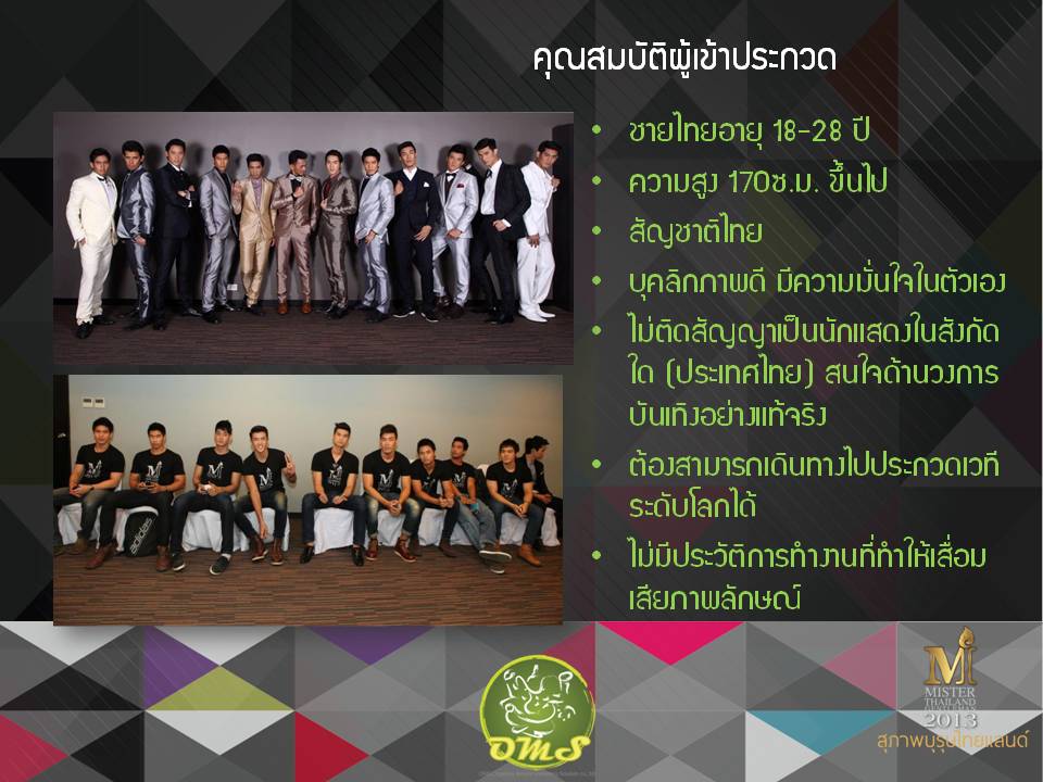 เปิดโอกาส หนุ่มไทย ก้าวสู่เวทีระดับโลก  รับสมัครประกวด มิสเตอร์ไทยแลนด์