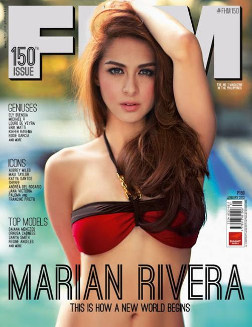 Sexy  Marian Rivera inside FHM Philippines Magazine January 2013