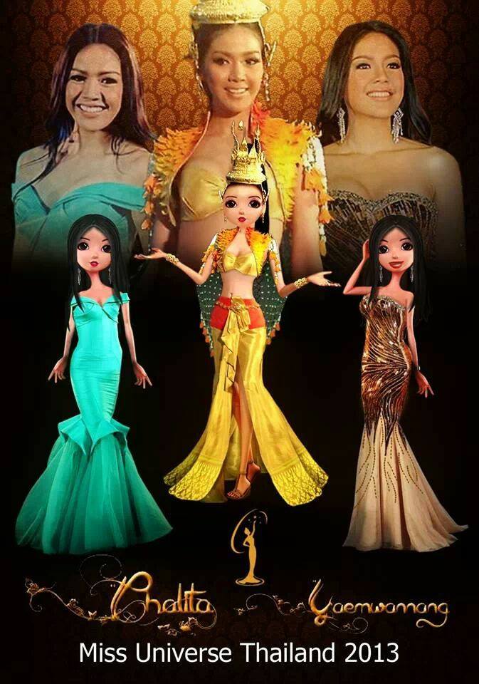 ลิต้า Miss Universe Thailand ในเวอร์ชั่นการ์ตูน