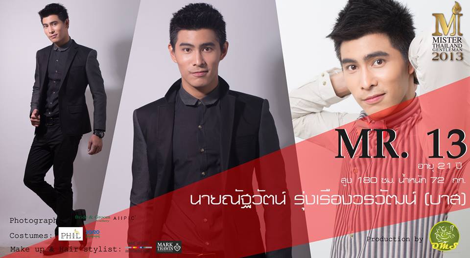 โฉมหน้าผู้เข้าประกวด 20 คนสุดท้าย  Mister Thailand Gentleman 2013