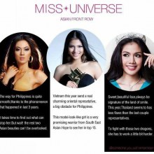 เอาหละสิ!!! กระแสทางกองประกวด Miss Universe 2013 - Asian Front Row PINES-VIETNAM-THAILAND