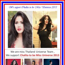 We are miss Thailand Universe Team , We support Chalita to be Miss Universe 2013