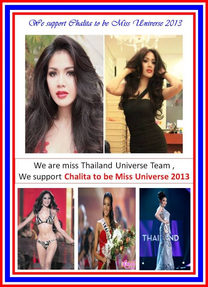 We are miss Thailand Universe Team , We support Chalita to be Miss Universe 2013